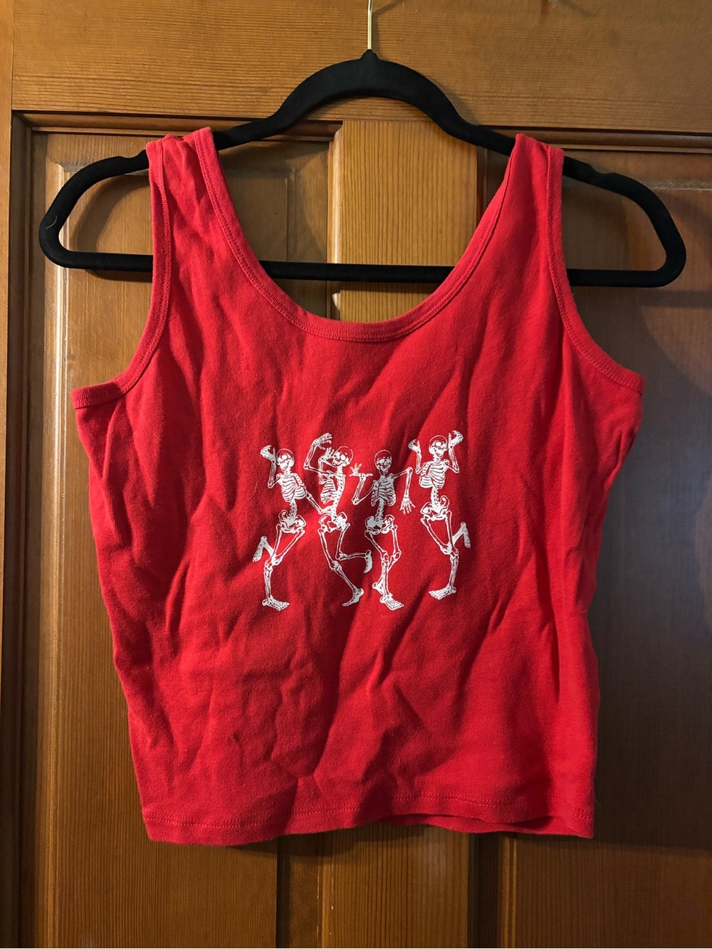 Red Women's Skeleton Graphic Tank Top